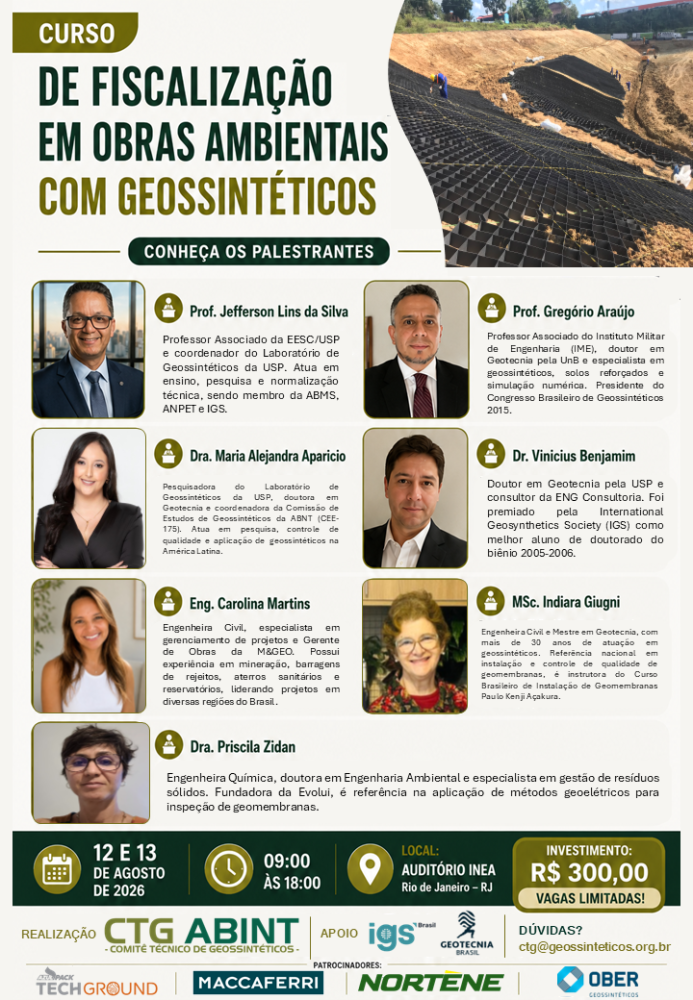 Curso de Fiscalização em Obras Ambientais com Geossintéticos